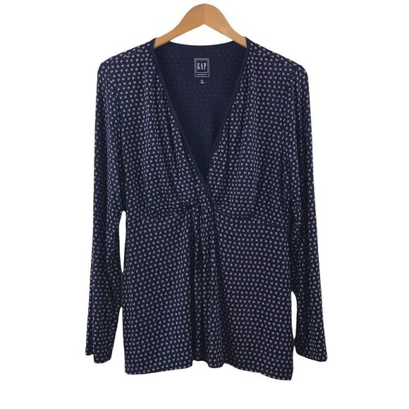 GAP navy blue maternity long sleeve blouse size XL - Picture 1 of 8